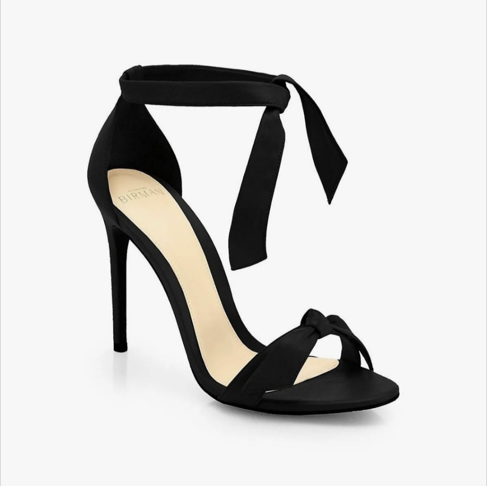 Alexandre Birman Clarita Bow Black Suede Heels 37.5